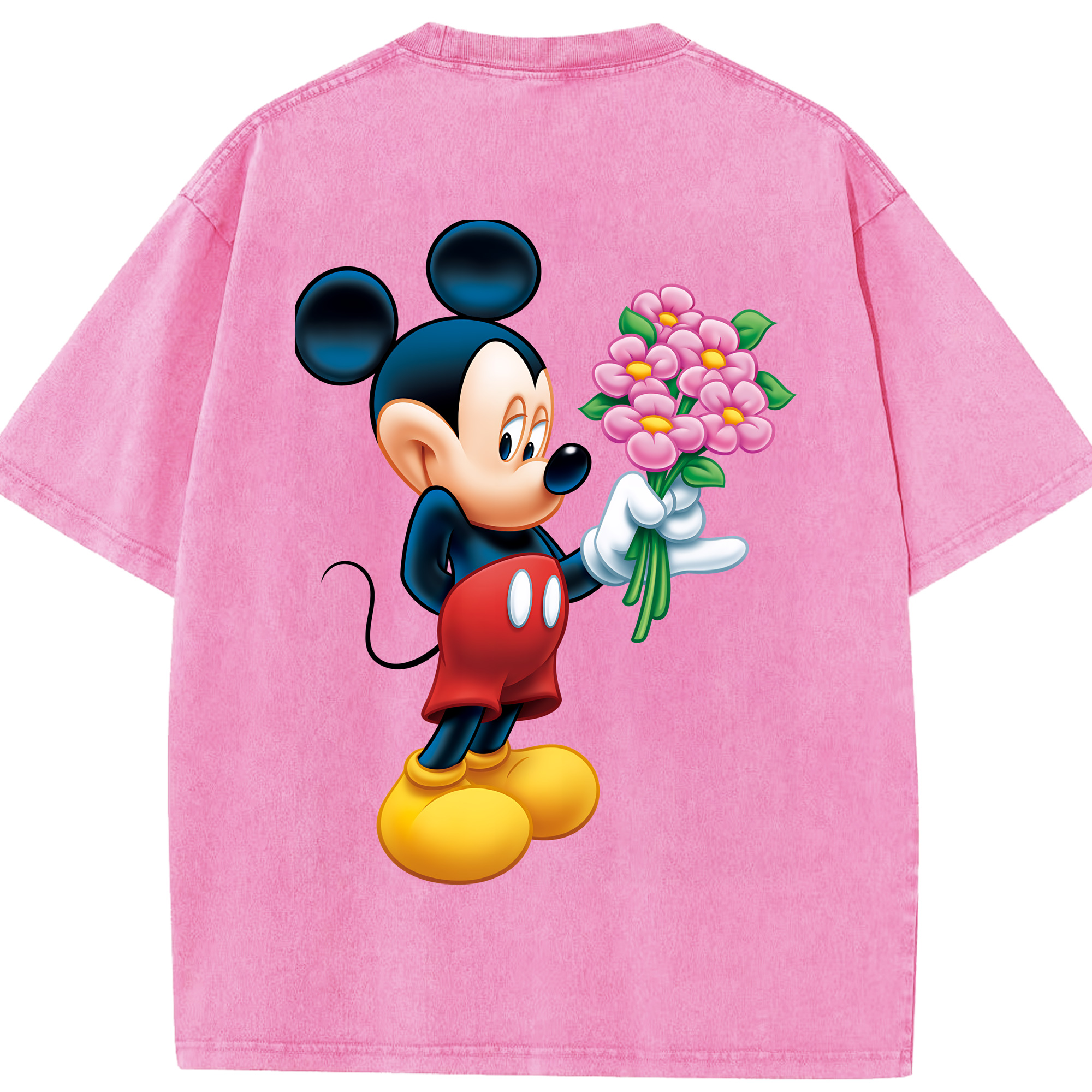 （画像用） ミッキーマウス Mickey Mouse 綿100% ヴィンテージ風 半袖Tシャツ（背面プリント）